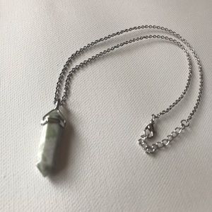 Green & White Chakra Pendant Necklace